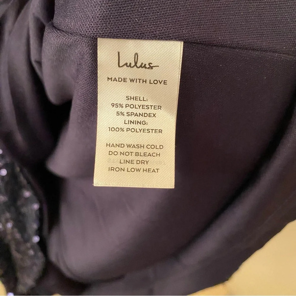 Lulus Navy Blue Sequin Faux-Wrap Mini Dress XS Great for New Years Eve - Picture 10 of 10